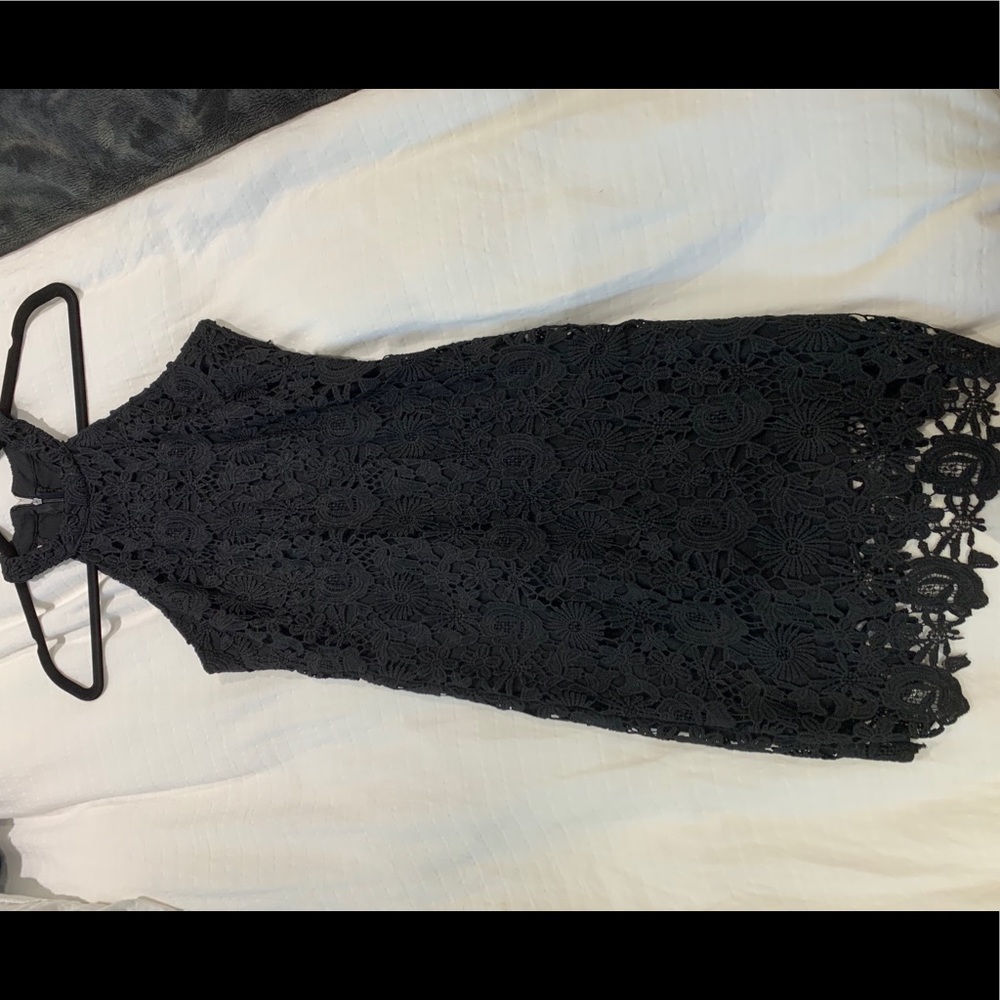 Black Lace Halter Bodycon Dress